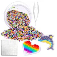 Koraliki do prasowania 5000 szt. + 3 podkładki + 3 szablony + 1 arkusz do prasowania + szczypce