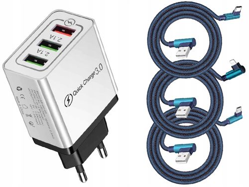 ŁADOWARKA SIECIOWA QC 3.0 MICRO TYP C LIGHTNING 2M na Arena.pl