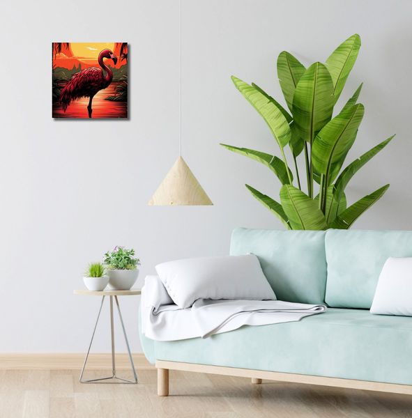 Obraz 30x30cm Flaming nad Wodą zdjęcie 2