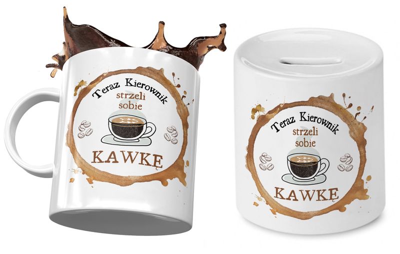 Dla Kierownika Zestaw Kubek + Skarbonka Na Prezent Z Nadrukiem Ze Zdjęciem zdjęcie 1