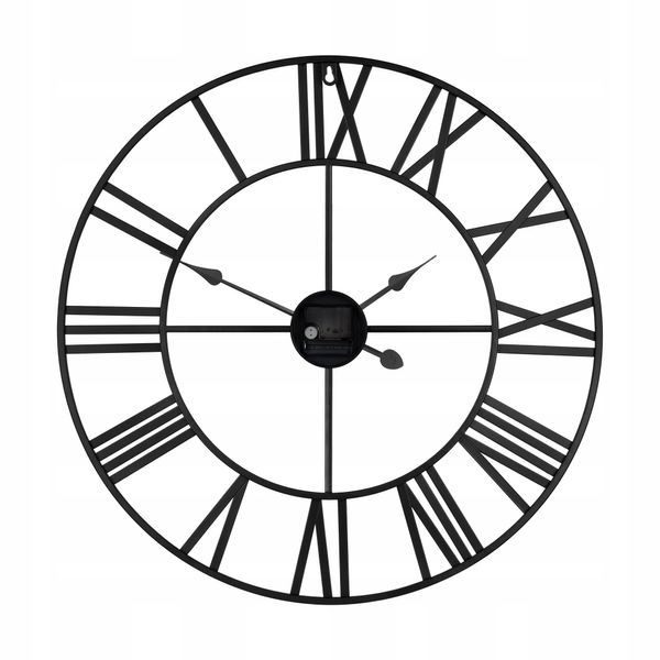 Zegar ścienny DUŻY 60cm ALUMINIOWY CZARNY zdjęcie 5
