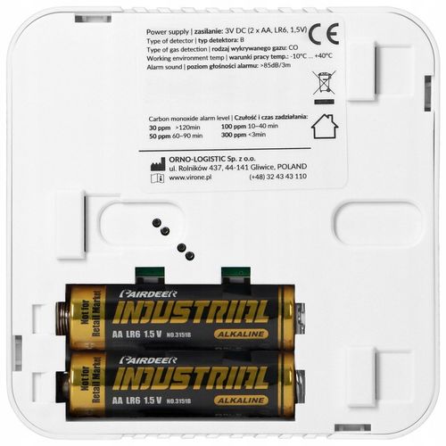 Czujnik Czadu Detektor Tlenku Węgla Bezprzewodowy 85db 10 LAT + na Arena.pl