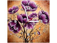 30X30CM ZEGAR CUDOWNE FIOŁKI OBRAZ DREWNO