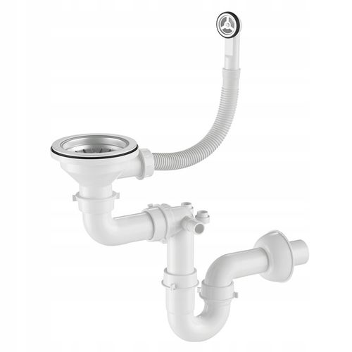 SYFON PRZYŚCIENNY do Zlewu Odpływ CHROM Jednokomorowy z Przelewem na Arena.pl