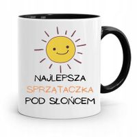 Dla Sprzątaczki Kubek Czarny Na Prezent Urodziny Z Nadrukiem Ze Zdjęciem