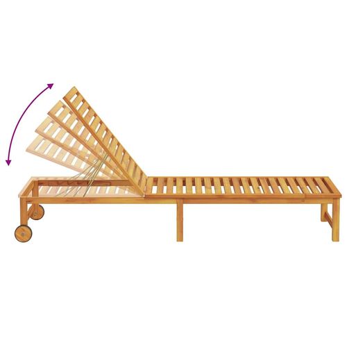 Leżak 1-osoba Brązowy 53 x 202 x 89cm Lite drewno akacjowe na Arena.pl