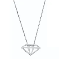 RODOWANY SREBRNY NASZYJNIK GWIAZD DIAMENT DIAMOND