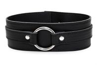 Mocna Czarna Obroża Ze Skóry Naturalnej - Leder 1024