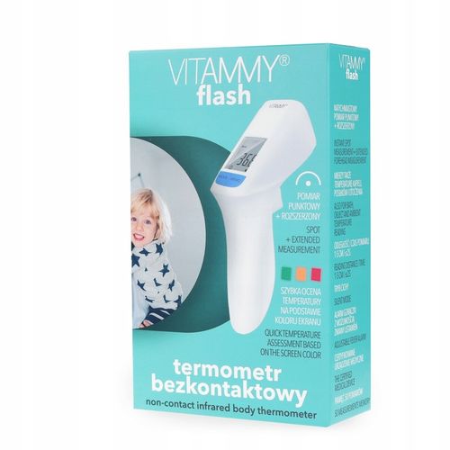 TERMOMETR BEZDOTYKOWY ELEKTRONICZNY NA PODCZERWIEŃ VITAMMY FLASH CERTYFIKAT na Arena.pl