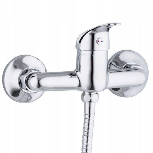 Bateria prysznicowa ścienna srebran jednouchwytowa ze słuchawką i na Arena.pl