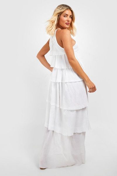 BOOHOO MAXI SUKIENKA FALBAN WIĄZANIE BOHO Z1T NG2__L zdjęcie 4