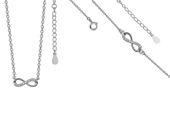 Elegancki rodowany srebrny komplet celebrytka nieskończoność infinity cyrkonie srebro 925 Z1107Z