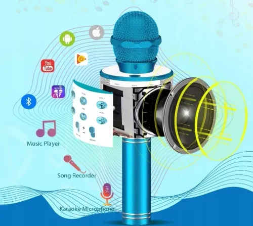 Mikrofon Bezprzewodowy Karaoke Ws-858 Różowy na Arena.pl