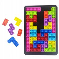 ZABAWKA BĄBELKI TETRIS POP IT UKŁADANKA LOGICZNA GUMOWE KLOCKI PUZZLE 3W1