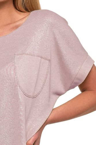 KOBIECA BLUZKA Z KRÓTKIM REKAWEM DAMSKA BŁYSZCZĄCA STYLOWA MORAJ 2XL/3XL na Arena.pl