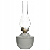 ŚWIECZNIK SZKLANY TEALIGHT WYSOKI 34cm szary imitacja lampy naftowej loft