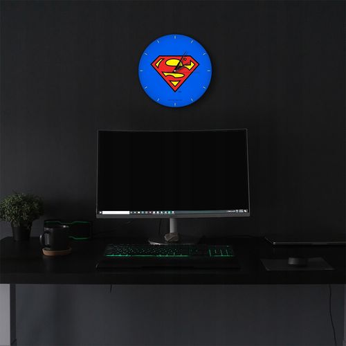 Zegar Ścienny Matowy Superman Niebieski na Arena.pl