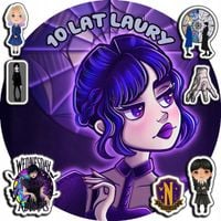 OPŁATEK NA TORT 30CM - WEDNESDAY ADDAMS + IMIĘ + GRATIS! 24CM 26CM