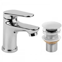 Bateria umywalkowa w komplecie z korkiem klik klak bez przelewu chrom
