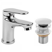 Bateria umywalkowa w komplecie z korkiem klik klak bez przelewu chrom