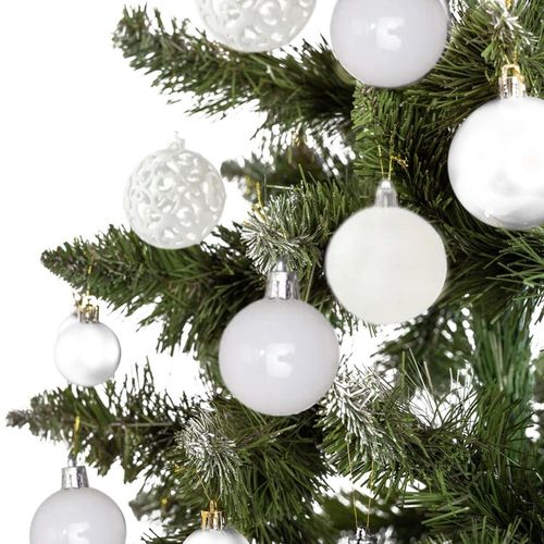 BOMBKI CHOINKOWE ZESTAW MIX WZORÓW ŚWIĄTECZNE BIAŁE WZORY XXL 100SZT na Arena.pl