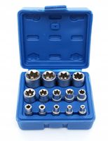 2X ZESTAW KLUCZY KLUCZE NASADOWE TORX E4-E24 NASADKI TORX WALIZKA 14EL KD10