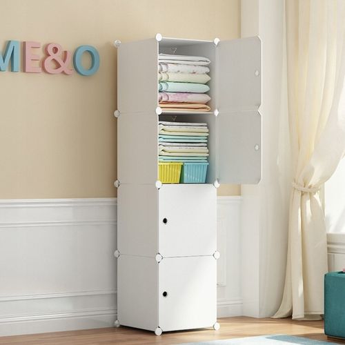 SZAFA MODUŁOWA GARDEROBA UBRANIOWA BIAŁA REGAŁ SŁUPEK ZAMKNIĘTY 4 na Arena.pl
