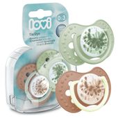 LOVI Smoczek uspokajający dynamiczny TIE DYE GREEN 0-3m 2 sztuki