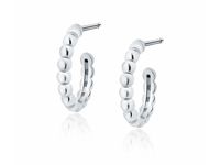 Delikatne rodowane srebrne kolczyki otwarte kółka księżyce srebro 925 Z1837ER