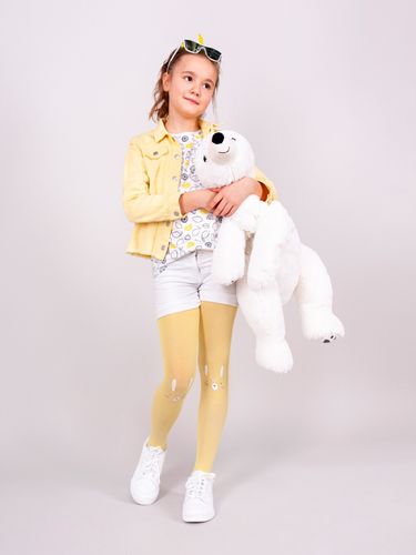 Rajstopy mikrofibra 40DEN żółte ze wzorem królika 92-98 na Arena.pl