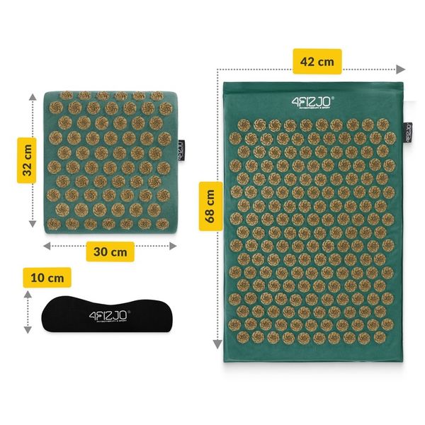 Mata do akupresury z poduszką XL 4FIZJO zielona zdjęcie 9