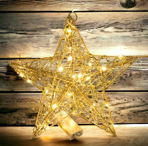 Ozdoba Gwiazda Led złota gwiazdka zawieszana w okno na ścianę drzwi 30 cm na Arena.pl