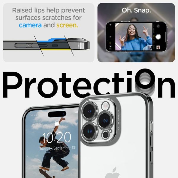spigen optik crystal iphone 14 pro chrome grey zdjęcie 11