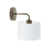 Złoty kinkiet z białym abażurem AURORA