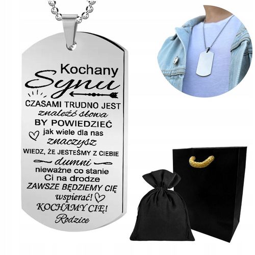 Nieśmiertelnik DLA SYNA z GRAWEREM męski prezent od Mamy Taty GRAWER GRATIS na Arena.pl