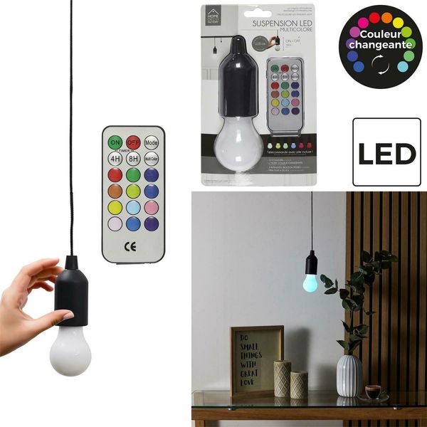 Lampa wisząca żarówka multikolor czarna zdjęcie 1