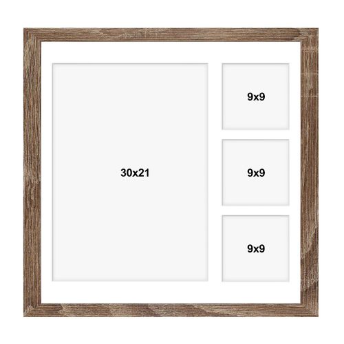 Ramka na 4 zdjęcia Hekla 40x40x4 MDF galeria sonoma truflowa 1szt. na Arena.pl