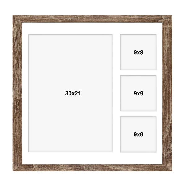Ramka na 4 zdjęcia Hekla 40x40x4 MDF galeria sonoma truflowa 1szt. zdjęcie 3