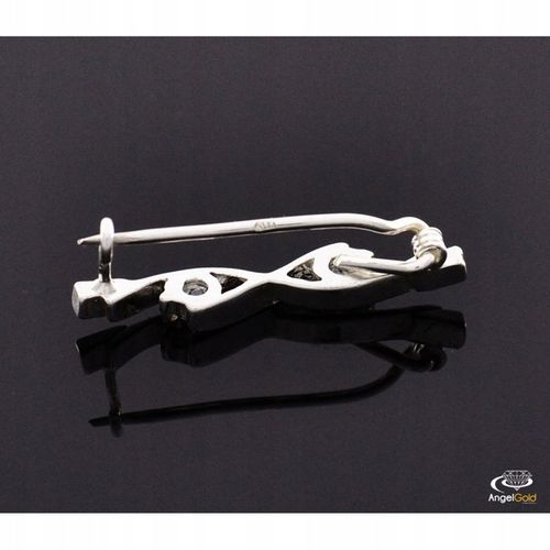 ELEGANCKA SREBRNA ZDOBIONA BROSZKA DO ŻAKIETU 925 na Arena.pl