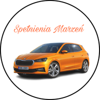 Opłatek na tort Skoda Auto Samochód Logo Bryka Urodziny 18 30 40 50 60