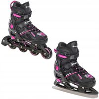Rolki Łyżwy figurowe 2w1 Regulowane RAVEN Pulse Black/Fuchsia 37-40