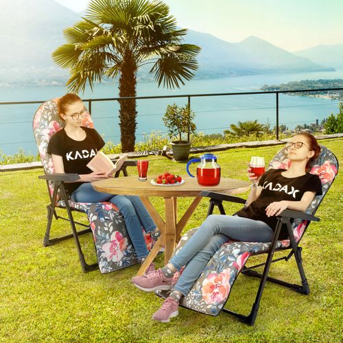 FOTEL LEŻAK OGRODOWY PLAŻOWY SKŁADANY PODNÓŻEK na Arena.pl