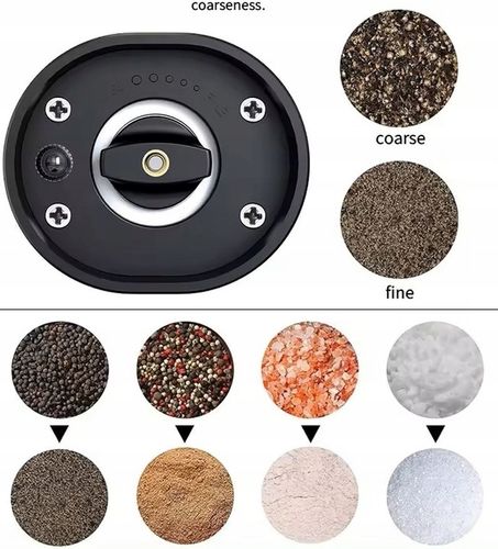 ELEKTRYCZNY MŁYNEK DO PIEPRZU SOLI PRZYPRAW AKKU ŁADOWANIE USB ZESTAW na Arena.pl