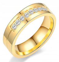 ZŁOTY PIERŚCIONEK OBRĄCZKA ŚLUBNA STAL 316L r.28