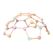 kopuła wspinaczkowa - drewno-pastel