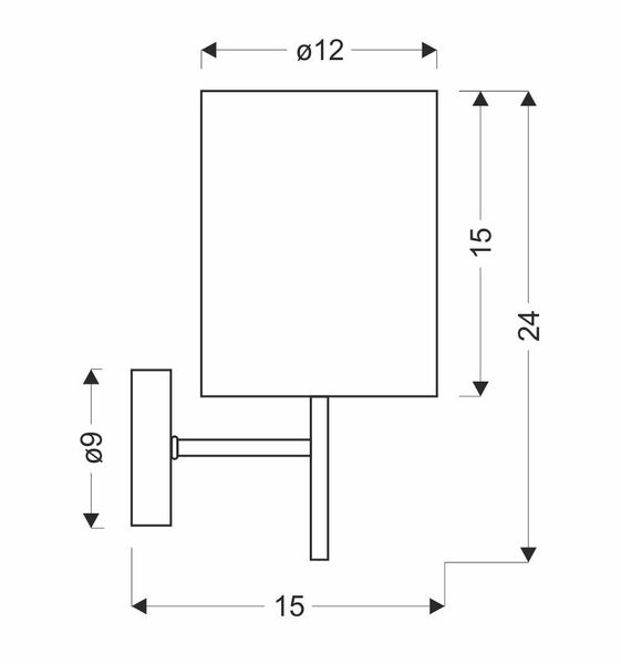 Yan kinkiet 1x40W E14 chrom zdjęcie 4
