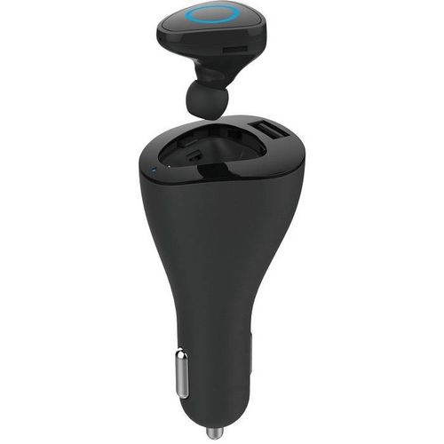 Ładowarka samochodowa + słuchawka bluetooth Devia Vortex Kolor - Biały na Arena.pl