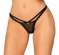 obsessive chemeris stringi czarne z ozdobnym paseczkiem m/l