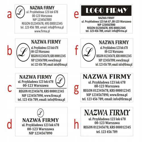 Pieczątka wagraf 4 firmowa LOGO Biurowa 6-7 linii tekstu kolory zatyczka na Arena.pl