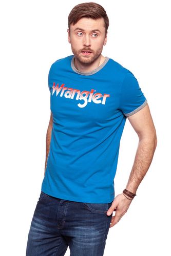 WRANGLER LOGO RINGER TEE DEEP WATER W7B68FQDF L na Arena.pl